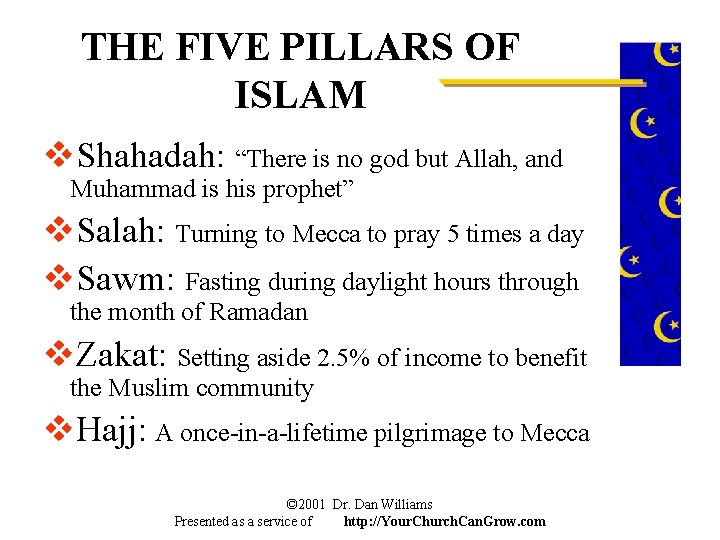 THE FIVE PILLARS OF ISLAM v. Shahadah: “There is no god but Allah, and