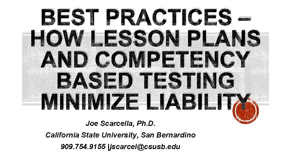BEST PRACTICES HOW LESSON PLANS AND COMPETENCY BASED