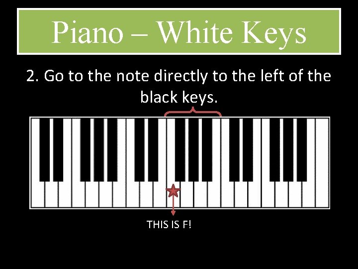 Piano – White Keys 2. Go to the note directly to the left of