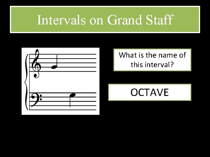 Intervals on Grand Staff What is the name of this interval? OCTAVE 