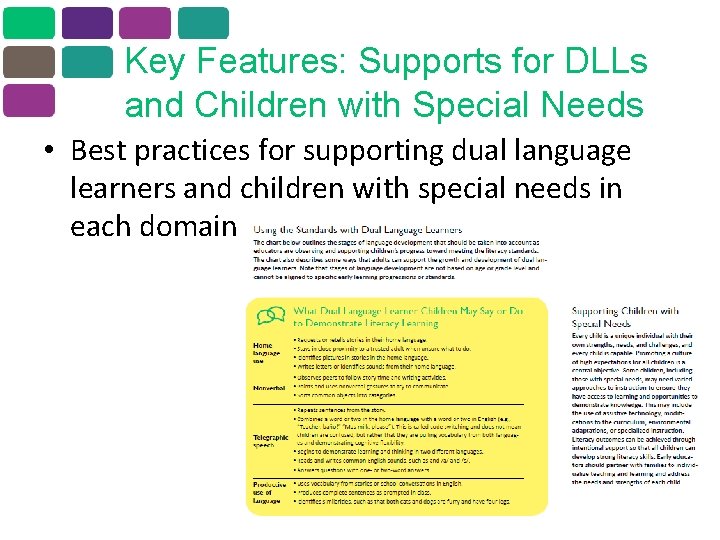 Key Features: Supports for DLLs and Children with Special Needs • Best practices for