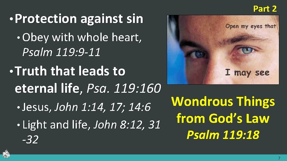 • Protection against sin Part 2 • Obey with whole heart, Psalm 119: • Protection against sin Part 2 • Obey with whole heart, Psalm 119: