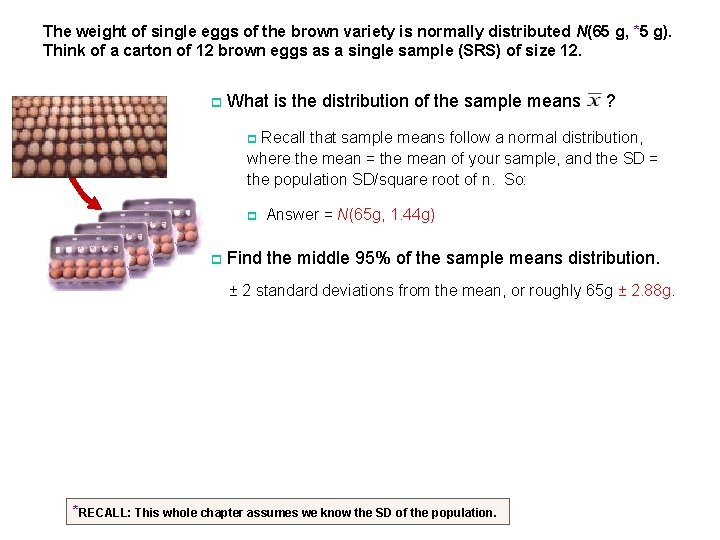 The weight of single eggs of the brown variety is normally distributed N(65 g,