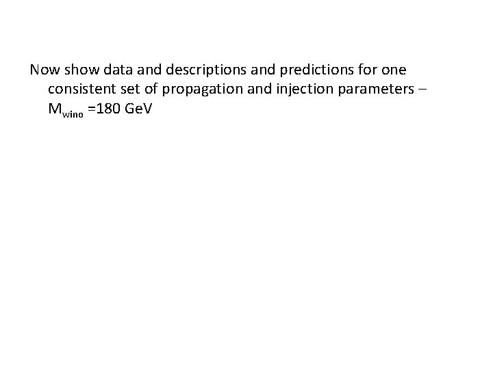 Now show data and descriptions and predictions for one consistent set of propagation and