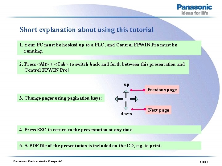 Short explanation about using this tutorial 1. Your PC must be hooked up to