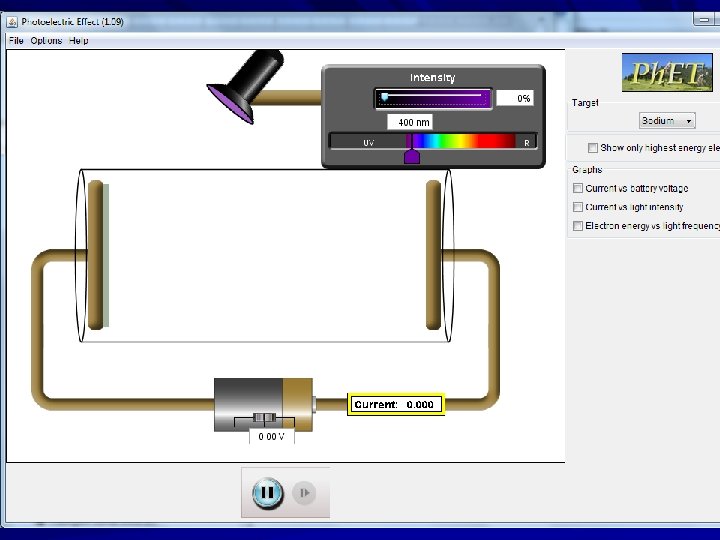Sim #4: Photoelectric Effect P-DriveWhiteModern PhysicsProgramsPetutorCTWINX Click on Photo 15. ctb then hit OK