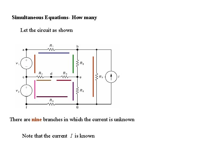 Simultaneous Equations- How many Let the circuit as shown There are nine branches in