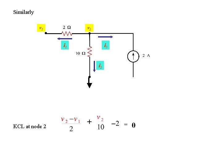 Similarly v 1 v 2 i 1 i 3 i 2 KCL at node