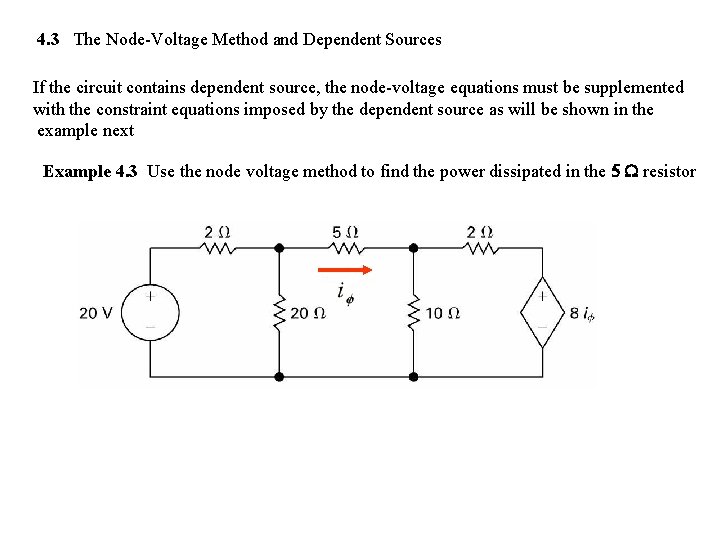 4. 3 The Node-Voltage Method and Dependent Sources If the circuit contains dependent source,