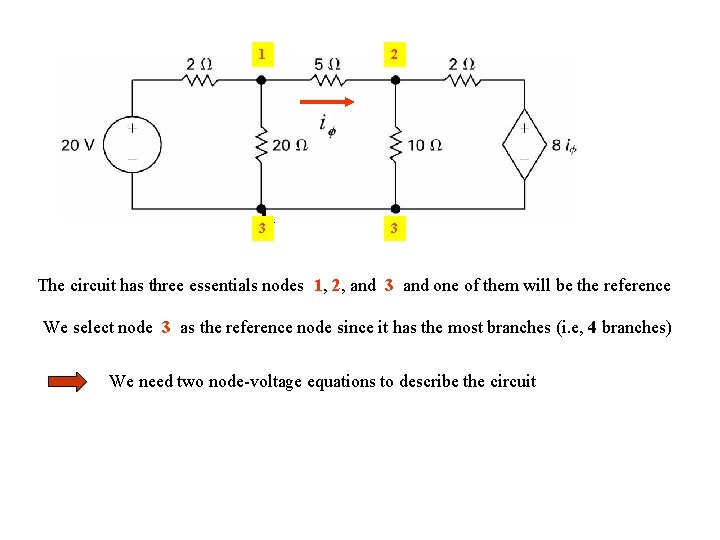 1 2 3 3 The circuit has three essentials nodes 1, 2, and 3