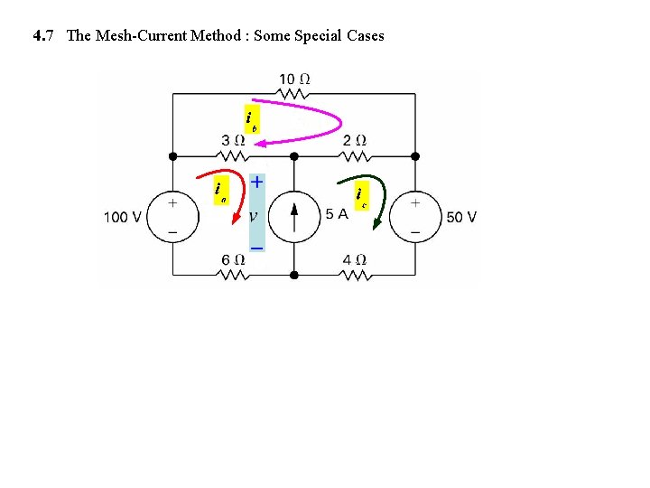 4. 7 The Mesh-Current Method : Some Special Cases 