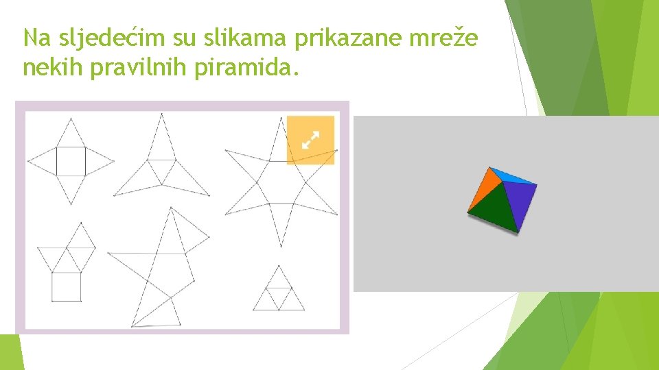 Na sljedećim su slikama prikazane mreže nekih pravilnih piramida. 