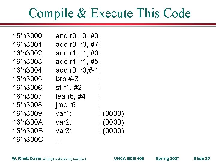 Compile & Execute This Code 16’h 3000 16’h 3001 16’h 3002 16’h 3003 16’h Compile & Execute This Code 16’h 3000 16’h 3001 16’h 3002 16’h 3003 16’h