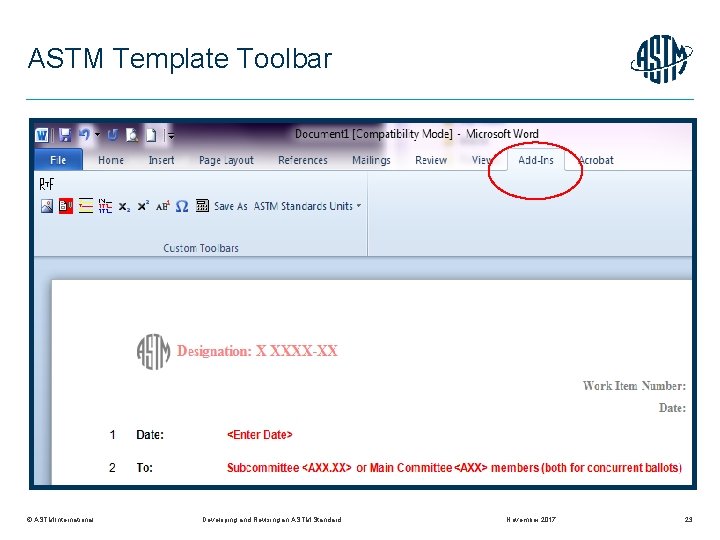 Developing and Revising an ASTM Standard Editorial and
