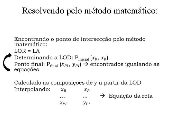 Resolvendo pelo método matemático: Resolvendo pelo método matemático: