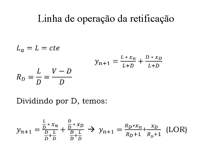 Linha de operação da retificação Linha de operação da retificação