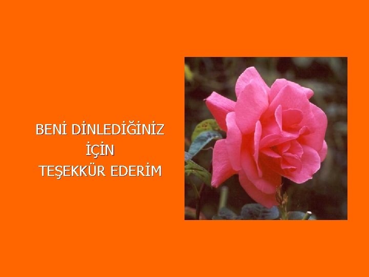 BENİ DİNLEDİĞİNİZ İÇİN TEŞEKKÜR EDERİM BENİ DİNLEDİĞİNİZ İÇİN TEŞEKKÜR EDERİM
