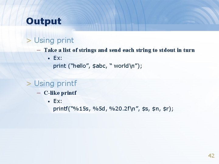 Output > Using print – Take a list of strings and send each string