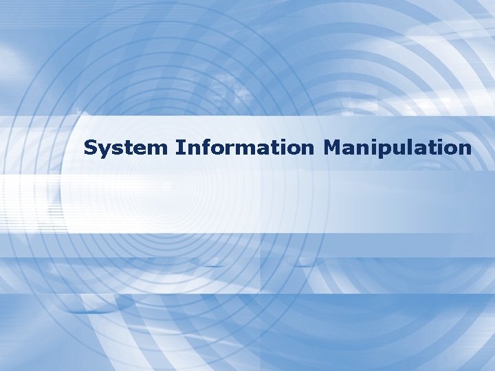 System Information Manipulation 