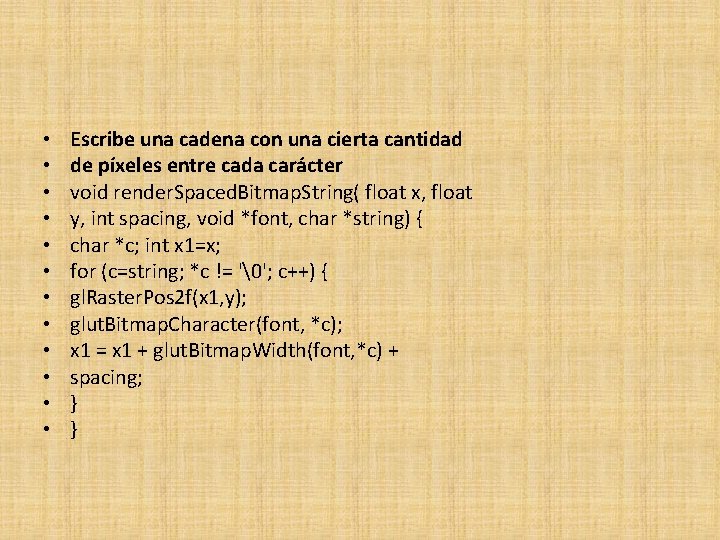  • • • Escribe una cadena con una cierta cantidad de píxeles entre