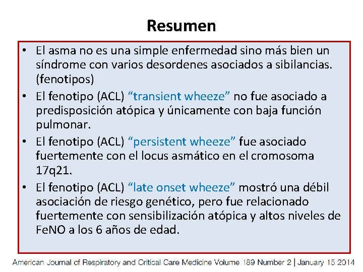 Resumen • El asma no es una simple enfermedad sino más bien un síndrome Resumen • El asma no es una simple enfermedad sino más bien un síndrome