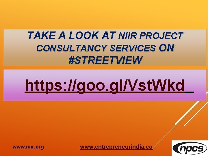 TAKE A LOOK AT NIIR PROJECT CONSULTANCY SERVICES ON #STREETVIEW https: //goo. gl/Vst. Wkd