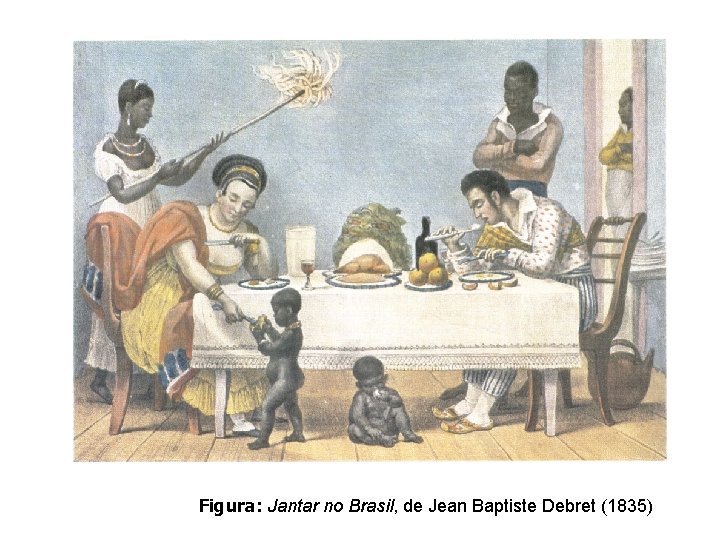 Figura: Jantar no Brasil, de Jean Baptiste Debret (1835) 