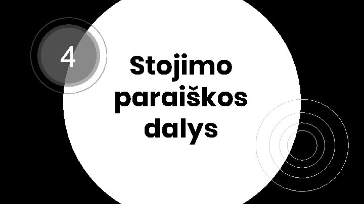 4 Stojimo paraiškos dalys 