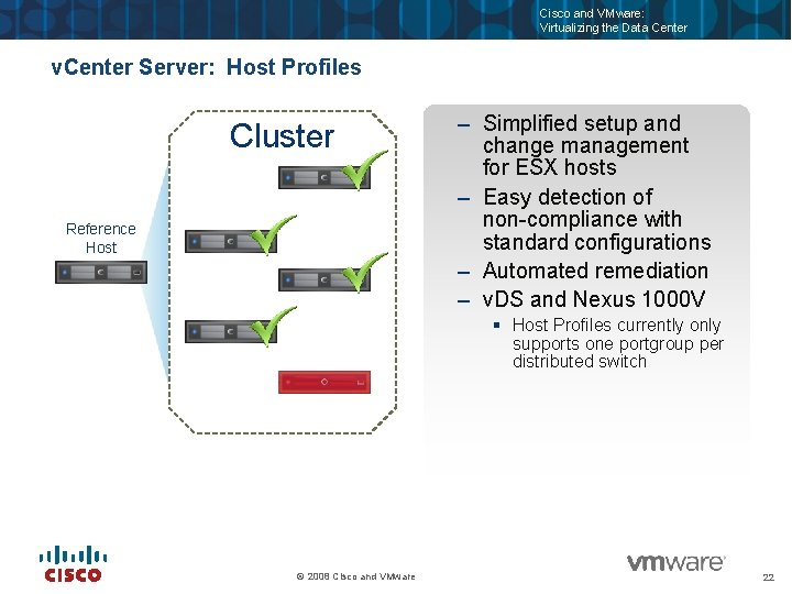 Cisco and VMware: Virtualizing the Data Center v. Center Server: Host Profiles Cluster Reference