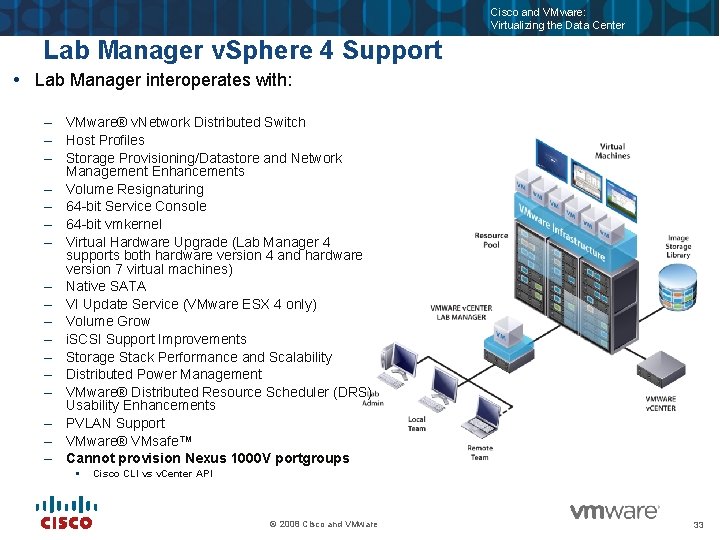 Cisco and VMware: Virtualizing the Data Center Lab Manager v. Sphere 4 Support Lab