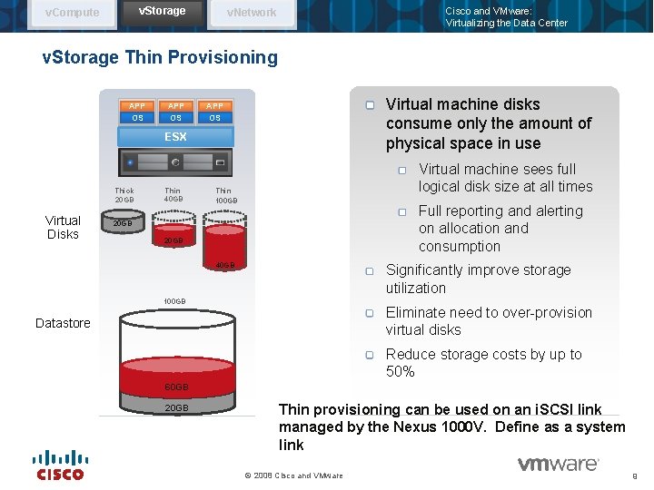 v. Storage v. Compute Cisco and VMware: Virtualizing the Data Center v. Network v.