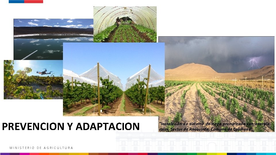 PREVENCION Y ADAPTACION MINISTERIO DE AGRICULTURA “Instalación de sistema de riego presurizado con energía