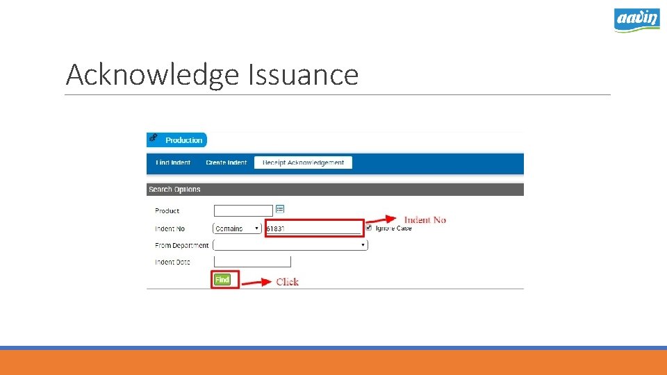 Acknowledge Issuance 