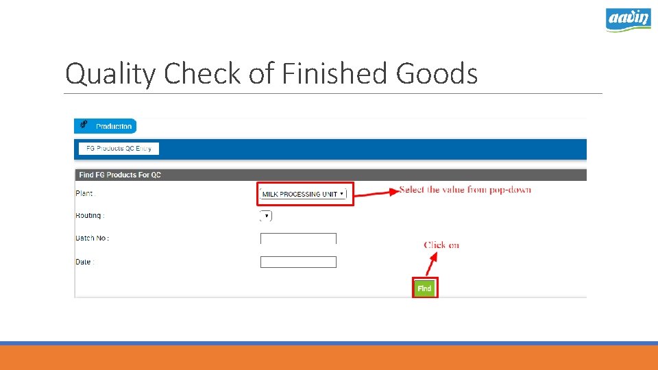 Quality Check of Finished Goods 