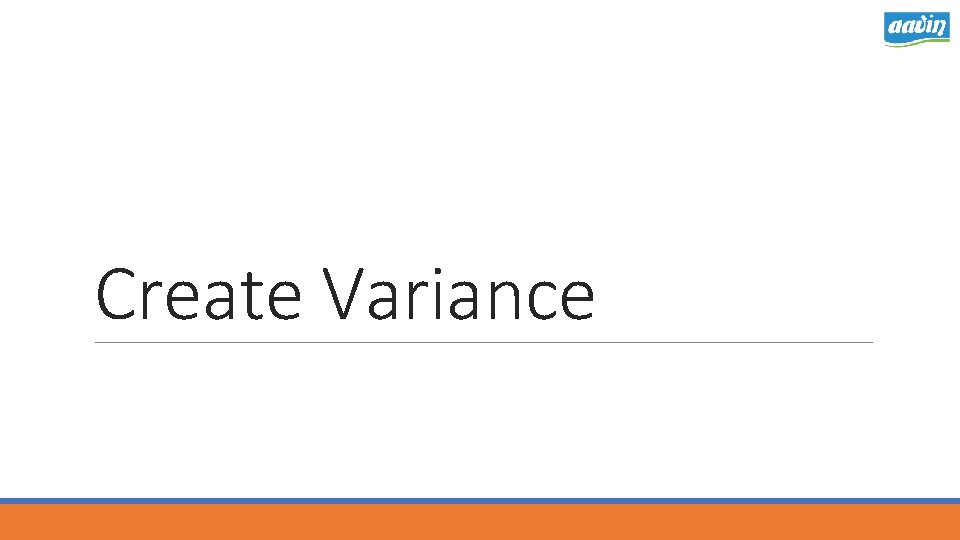Create Variance 