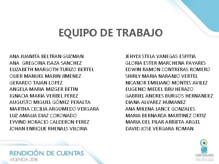 EQUIPO DE TRABAJO ANA JUANITA BELTRAN GUZMAN ANA GREGORIA ISAZA SANCHEZ ELIZABETH MARGOTH TURIZO EQUIPO DE TRABAJO ANA JUANITA BELTRAN GUZMAN ANA GREGORIA ISAZA SANCHEZ ELIZABETH MARGOTH TURIZO