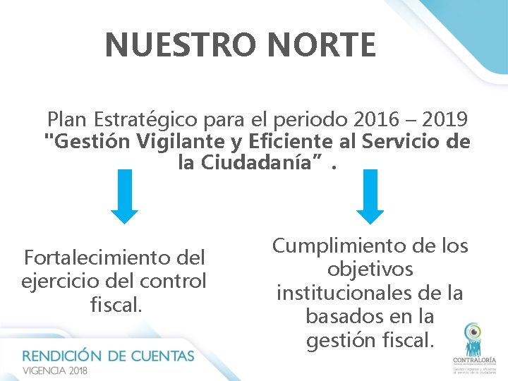 NUESTRO NORTE Plan Estratégico para el periodo 2016 – 2019 "Gestión Vigilante y Eficiente NUESTRO NORTE Plan Estratégico para el periodo 2016 – 2019 "Gestión Vigilante y Eficiente