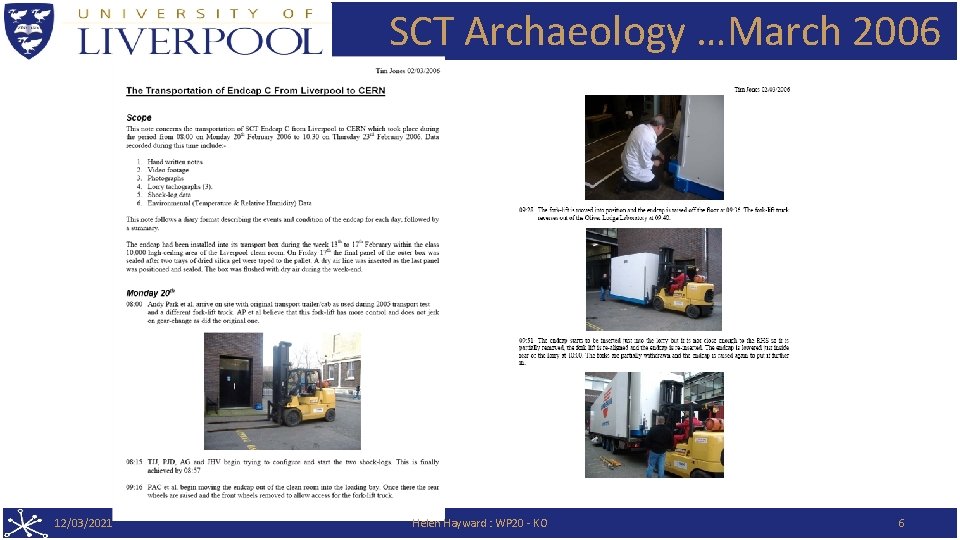 SCT Archaeology …March 2006 12/03/2021 Helen Hayward : WP 20 - KO 6 