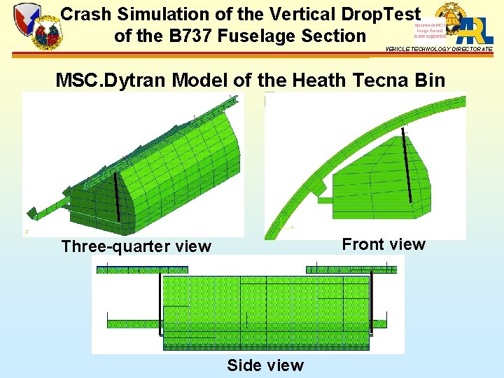 Crash Simulation of the Vertical Drop. Test of the B 737 Fuselage Section VEHICLE