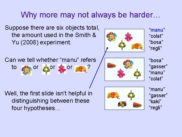 Why more may not always be harder… Suppose there are six objects total, the Why more may not always be harder… Suppose there are six objects total, the