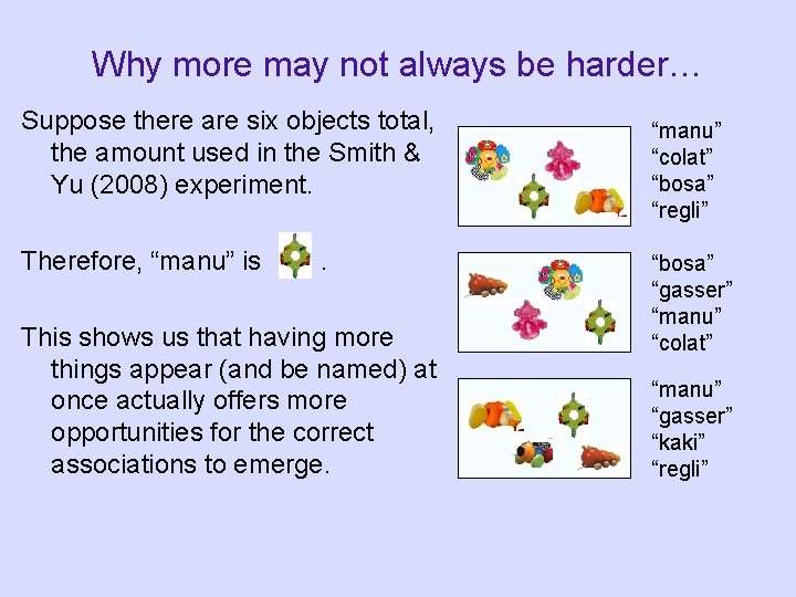 Why more may not always be harder… Suppose there are six objects total, the Why more may not always be harder… Suppose there are six objects total, the