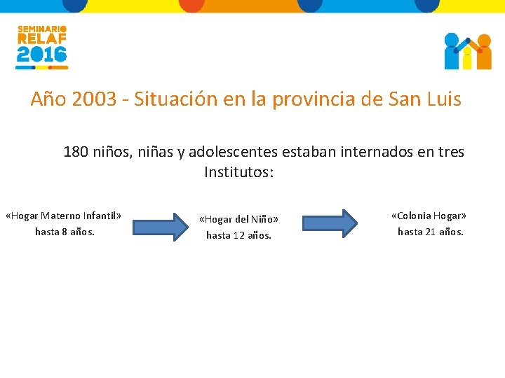 Año 2003 - Situación en la provincia de San Luis 180 niños, niñas y