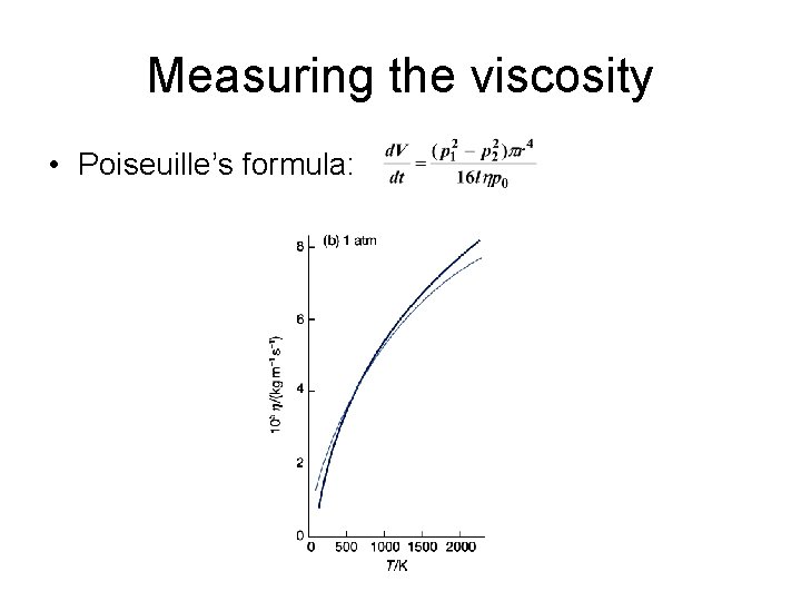 Measuring the viscosity • Poiseuille’s formula: 