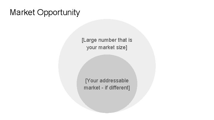 Market Opportunity [Large number that is your market size] [Your addressable market - if