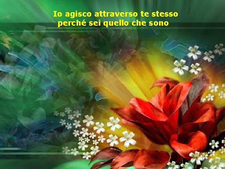 Io agisco attraverso te stesso perché sei quello che sono 