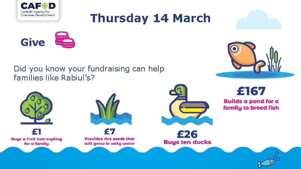 Thursday 14 March Give Did you know your fundraising can help families like Rabiul’s?