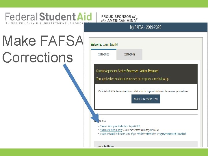 Make FAFSA Corrections 