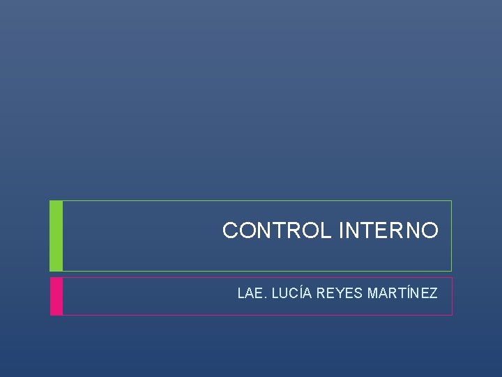 CONTROL INTERNO LAE. LUCÍA REYES MARTÍNEZ 