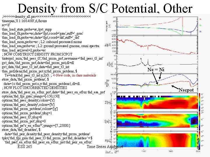 Density from S/C Potential, Other ; >>>>>>density_all. pro<<<<<<<<<<<<<< timespan, '8 1 16/14: 00', 6,