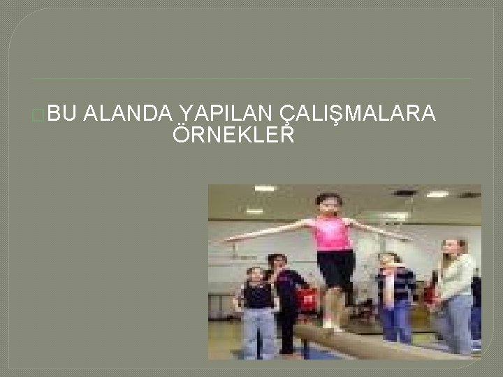 �BU ALANDA YAPILAN ÇALIŞMALARA ÖRNEKLER 